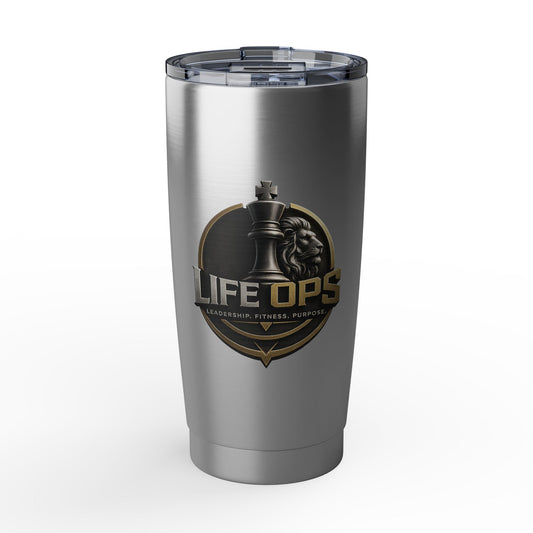 20oz Stainless Tumbler — "LIFE OPS" Logo Travel Cup