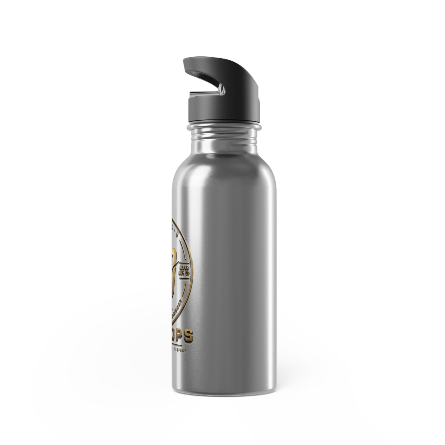 Life Ops 20oz Stainless Steel Water Bottle with Straw — Durable Metallic Sports Bottle